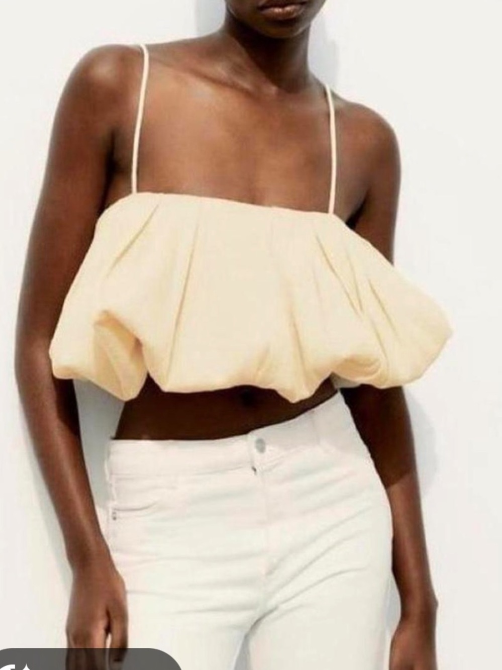 Zara yellow puff top NWT